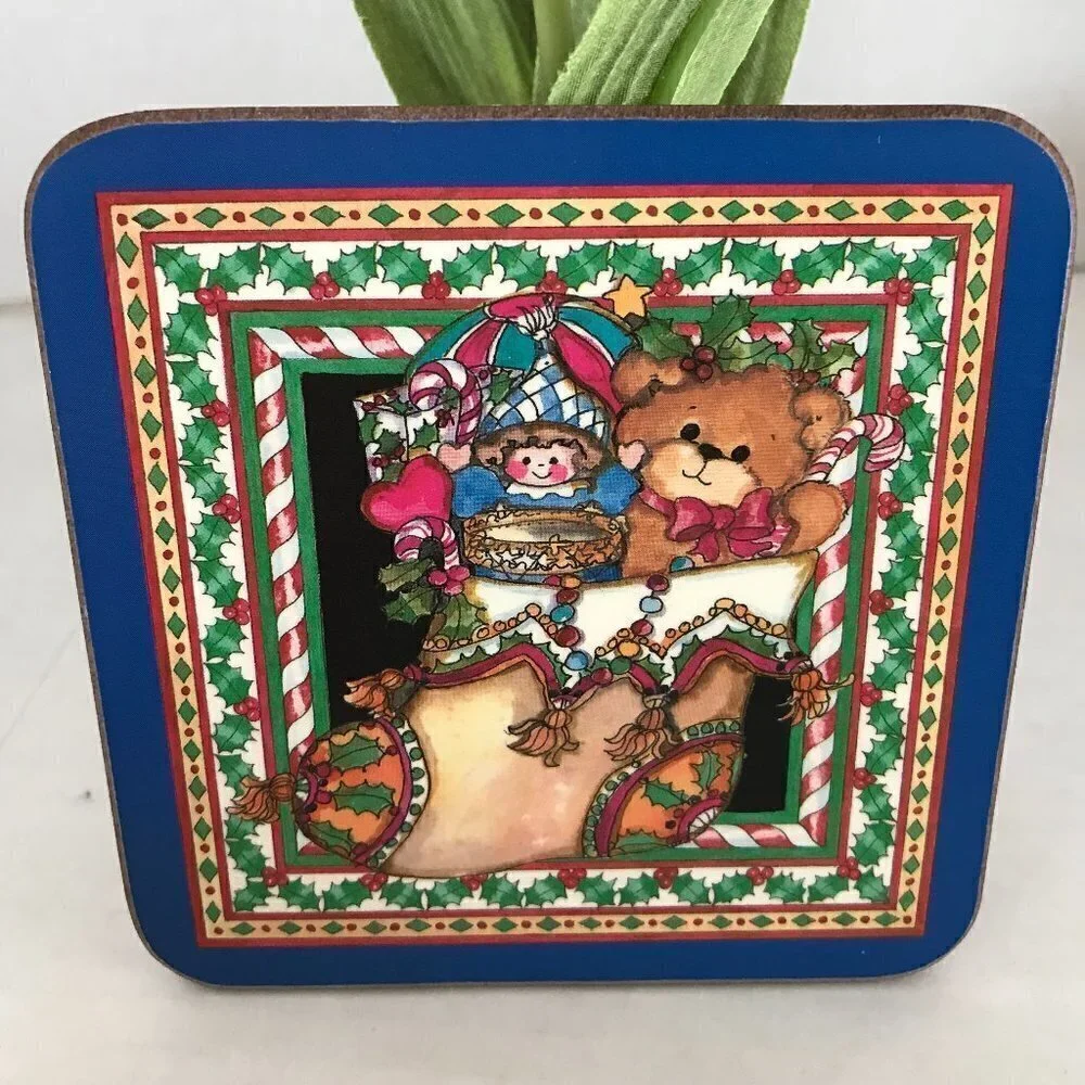 NWOT - Pimpernel Christmas Bears Stocking Coasters From England